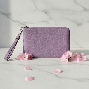 Coach Corner Zip Wristlet Violet Orchid (NWT)